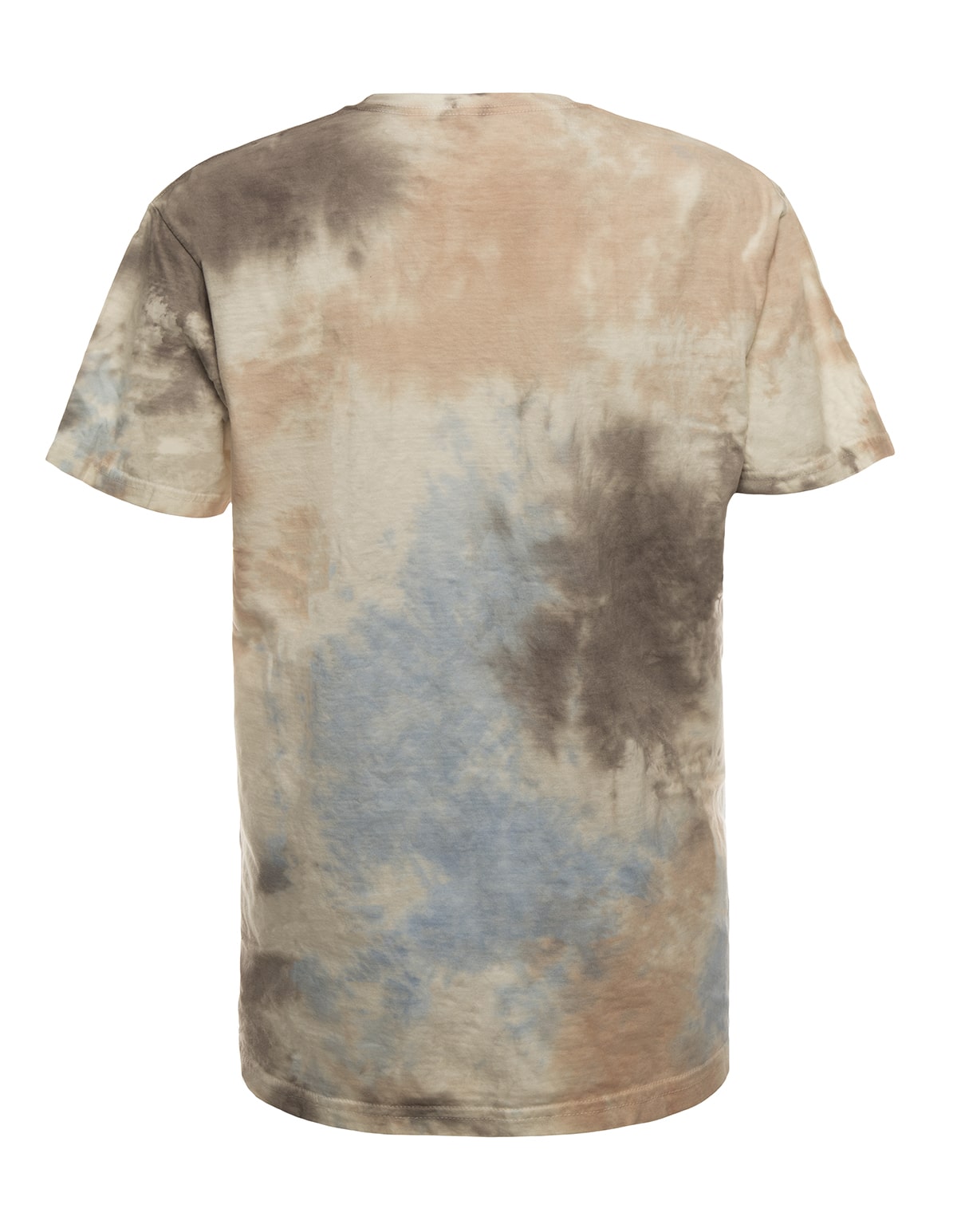 Back view of SpectraUSA Splash Snow Tie Dye T-shirt with vibrant blue and white tie dye pattern on soft cotton fabric.