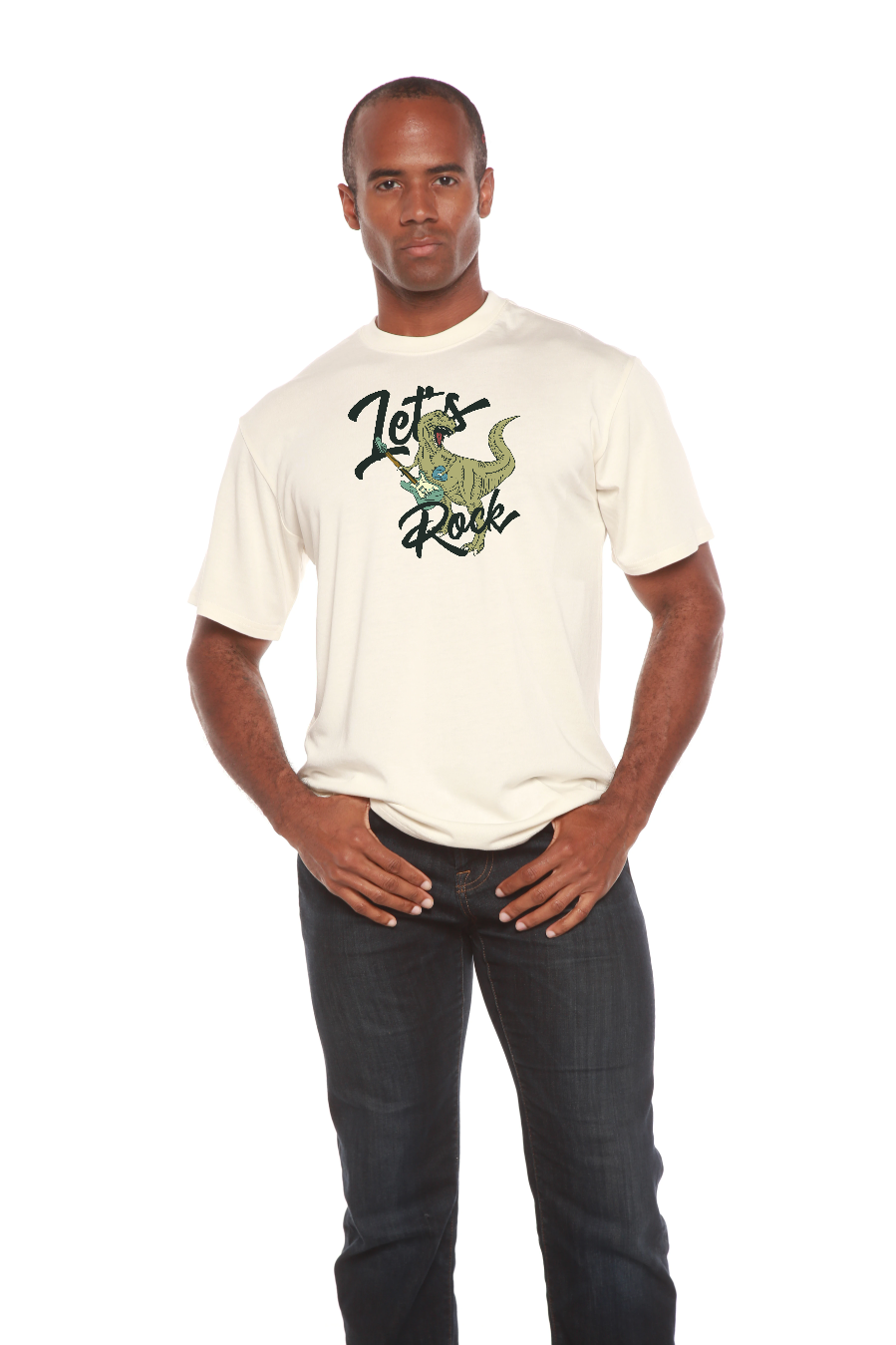 Mens printed T-shirt by Spun Bamboo with graphic design, made from bamboo viscose and organic cotton, short sleeve, casual style.