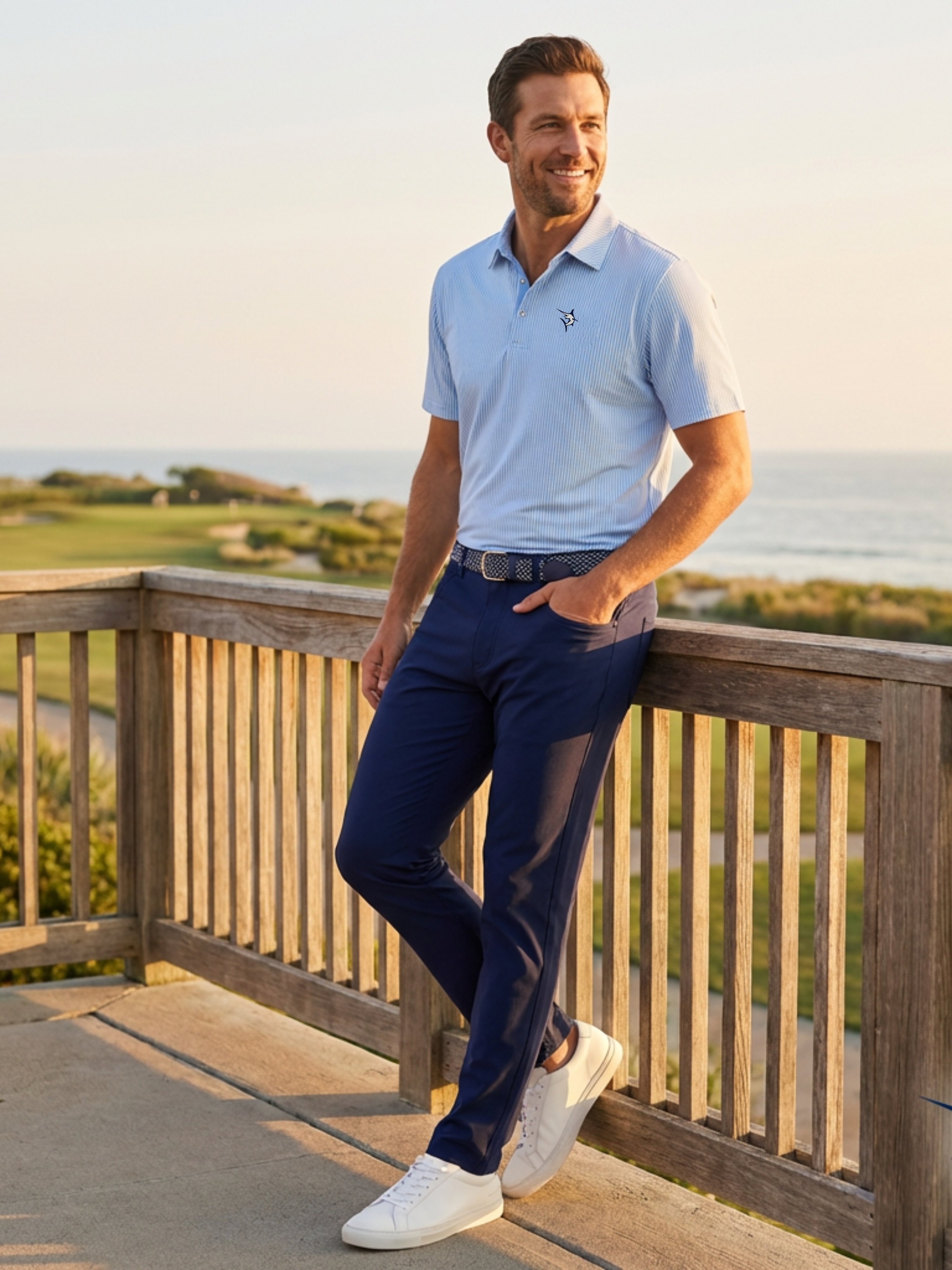 Navy Freeport Pant by White Water Life, versatile performance pants with a relaxed fit and functional design.