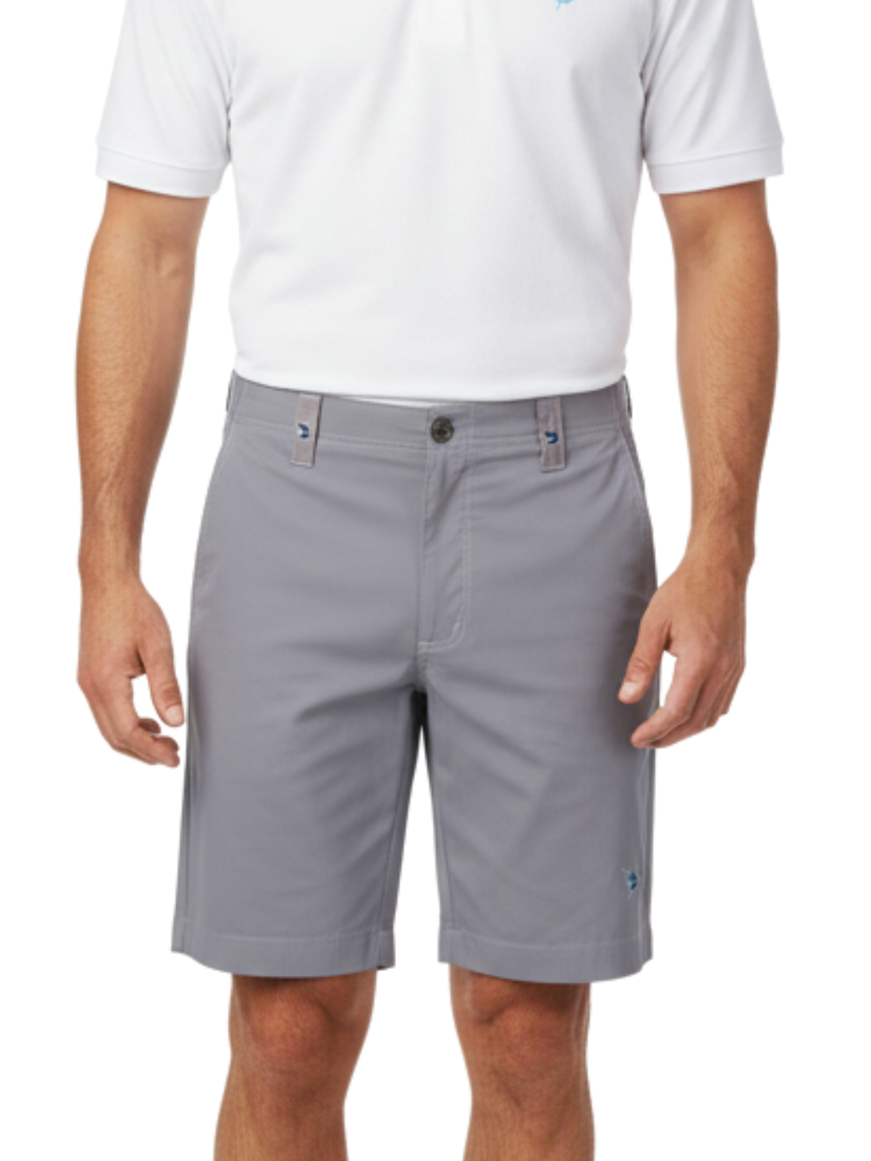 Gray Starboard shorts by White Water Life with adjustable waistband and casual fit, displayed on a plain background.