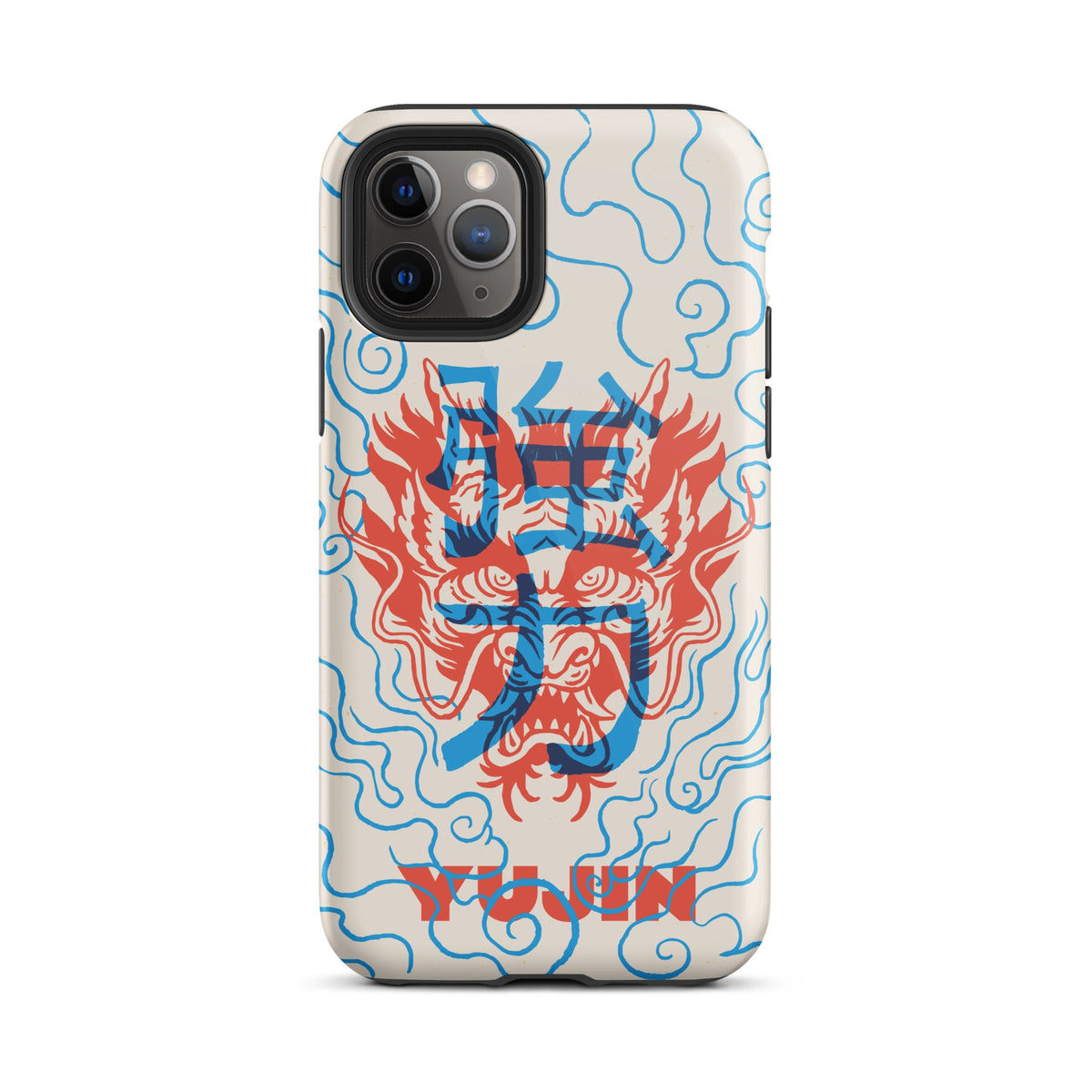 Yūjin Clothing Dragon Vibe Tough iPhone case with a vibrant dragon design, providing durable protection for iPhone models.
