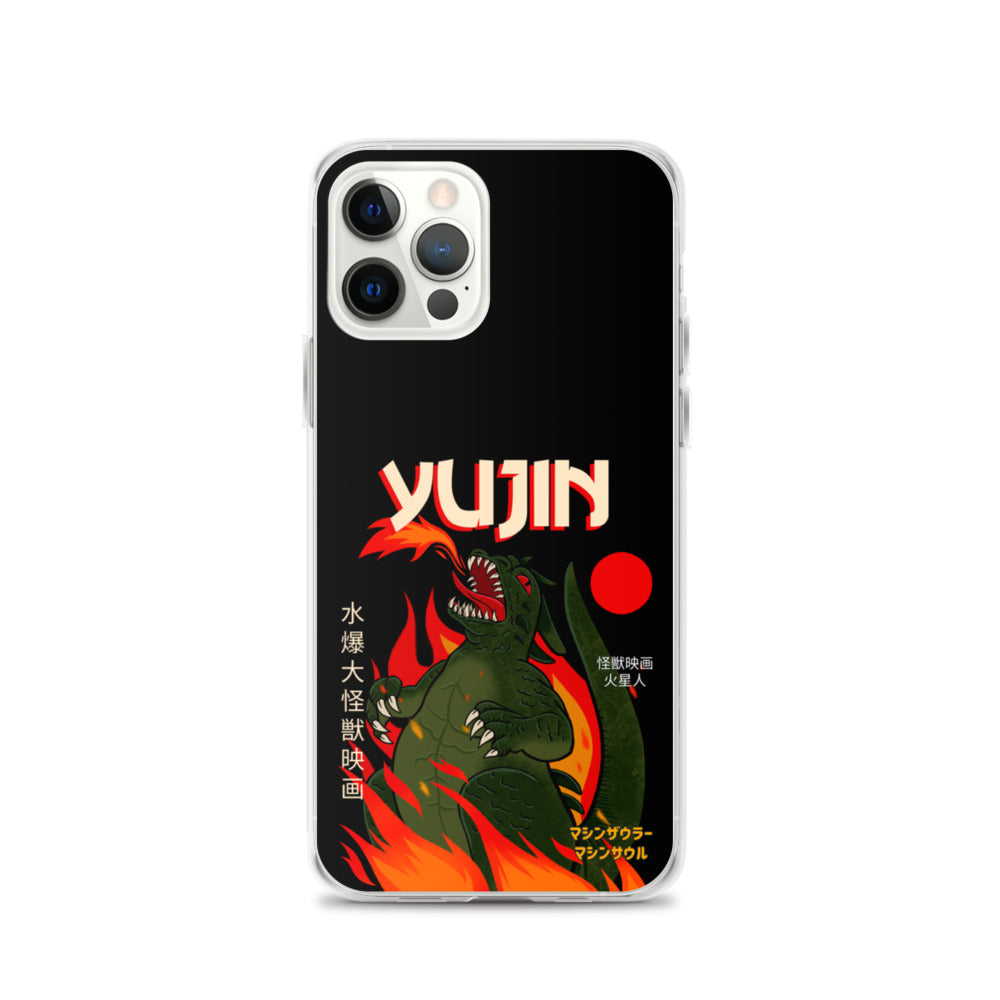 Yūjin Clothing Fire Flame iPhone case featuring a vibrant flame design and protective phone cover.