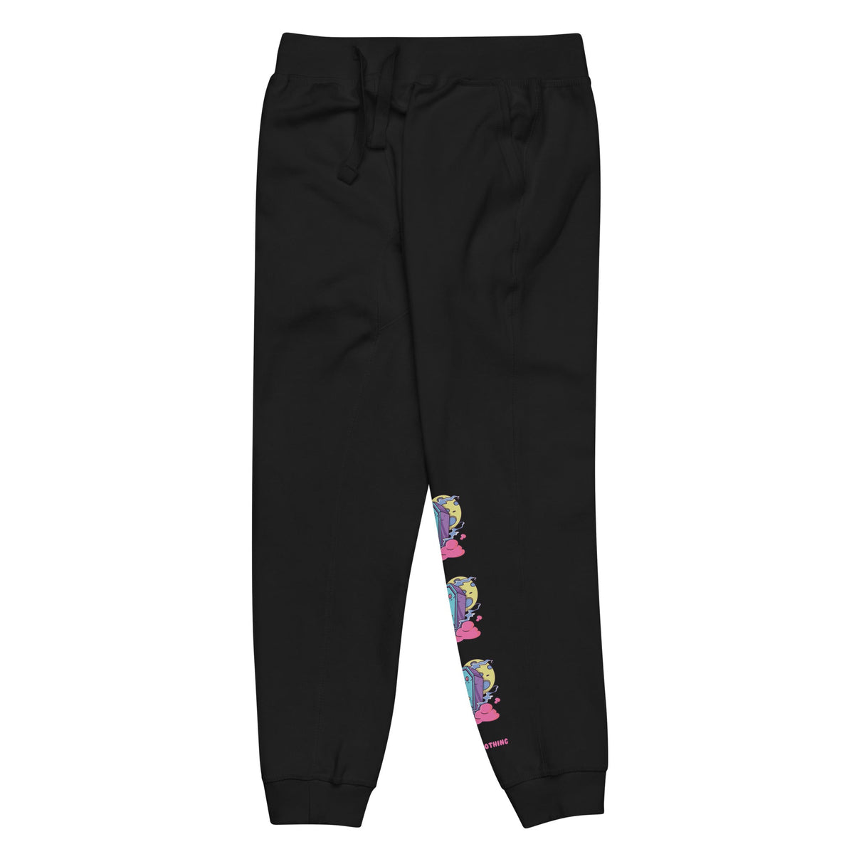 Yūjin Clothing Happy Life sweatpants, cozy casual sweatpants with a relaxed fit and comfortable fabric for everyday wear.