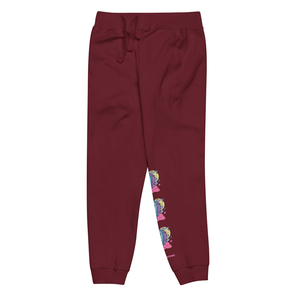 Yūjin Clothing Happy Life sweatpants featuring a relaxed fit, soft fabric, and comfortable waistband for casual wear.
