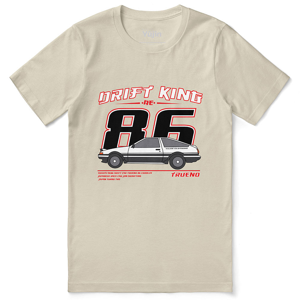 Yūjin Clothing Drift King T-Shirt featuring bold graphic design and comfortable fit, perfect for casual streetwear style.