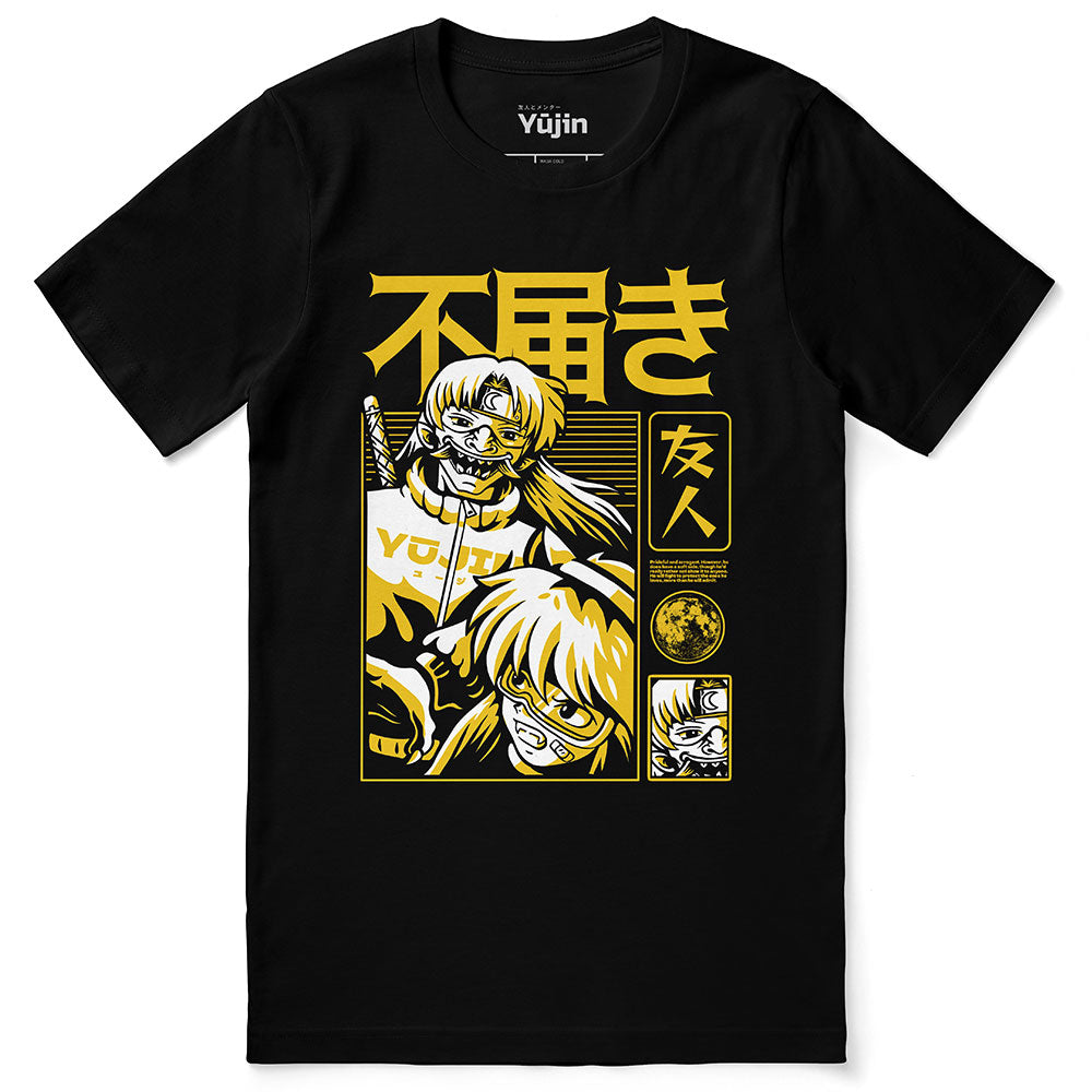 Yūjin Clothing Prideful T-Shirt featuring a colorful pride flag design on a casual cotton T-shirt.
