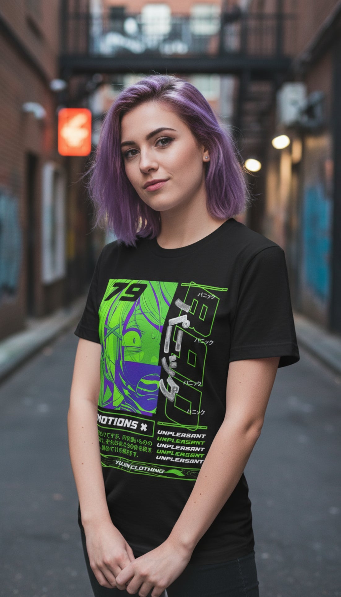 Yūjin Clothing Emotions T-Shirt featuring a vibrant graphic design on soft cotton fabric, casual fit, perfect for everyday wear.