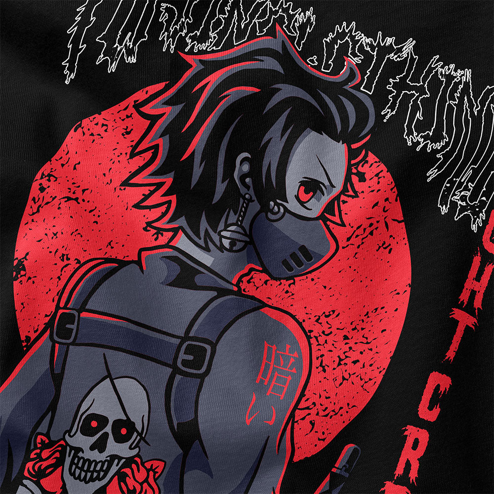 Yūjin Clothing Night Creeper T-Shirt featuring a dark, detailed night-themed graphic on a comfortable casual cotton tee