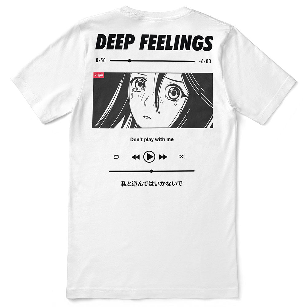 Yūjin Clothing Deep Feelings T-Shirt featuring a comfortable fit and artistic design on soft fabric.