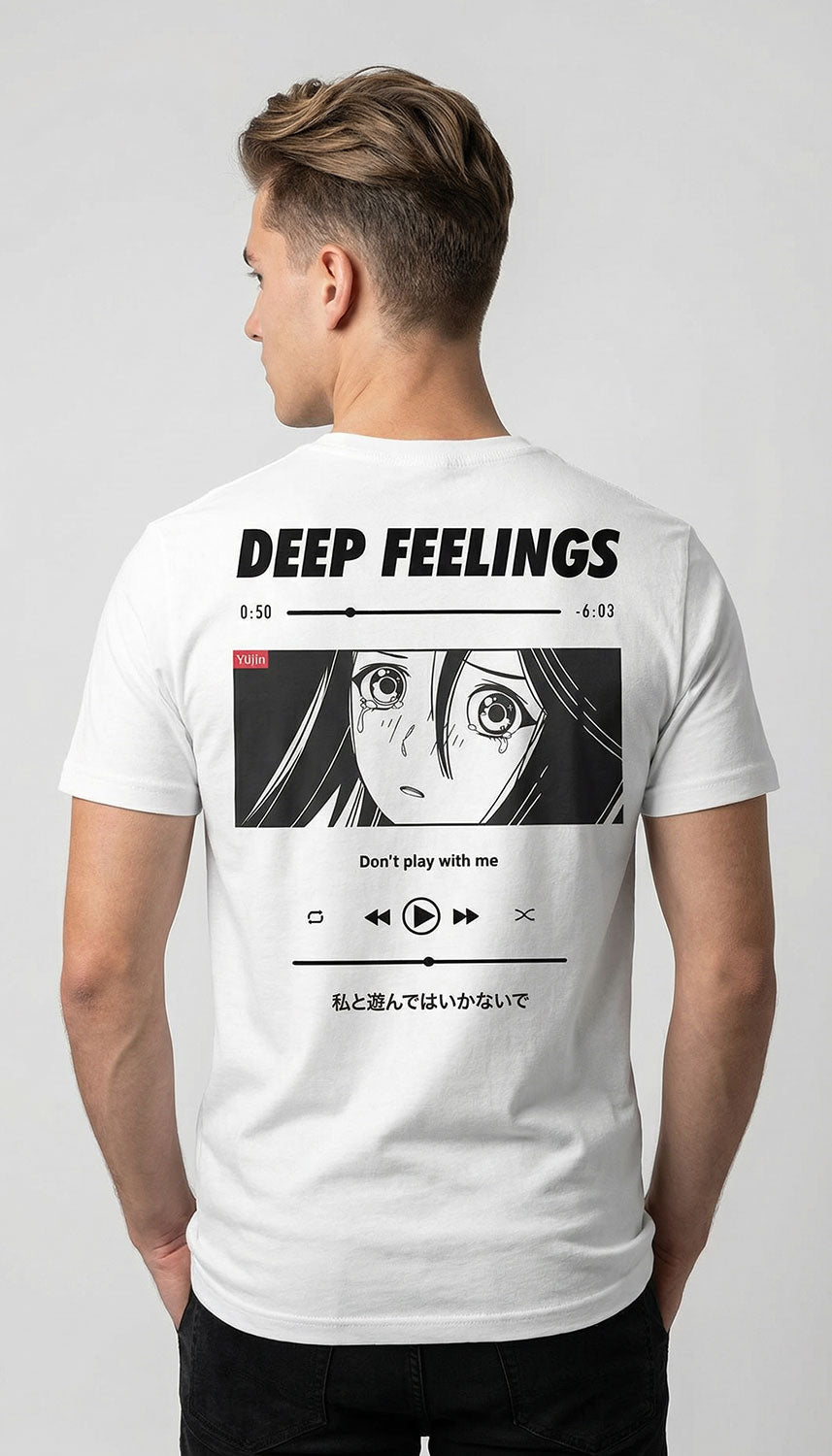 Yūjin Clothing Deep Feelings T-Shirt featuring a comfortable fit and stylish design, perfect for casual wear.