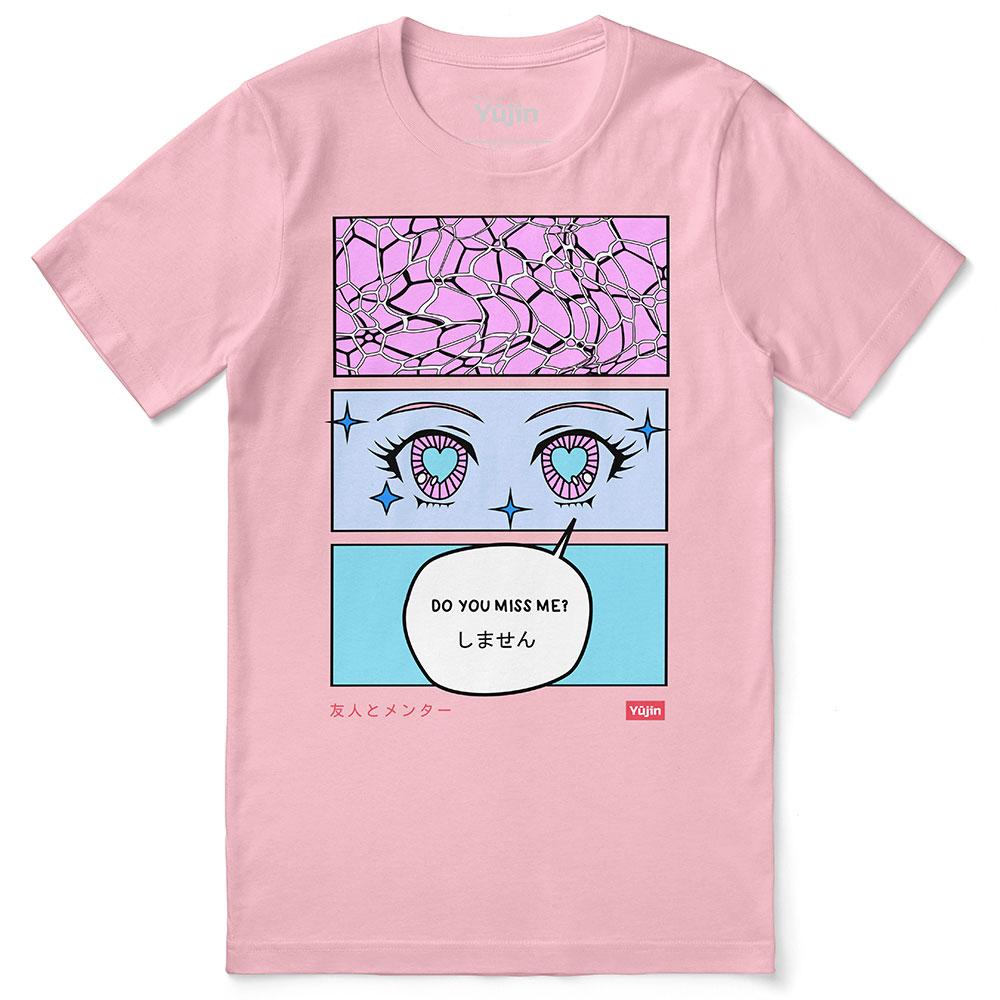 Yūjin Clothing Miss Me T-Shirt featuring a casual fit with graphic design on soft fabric in a relaxed style.