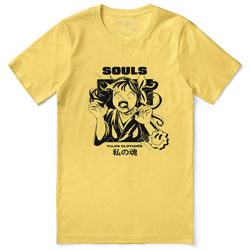 Lost Souls T-Shirt by Yūjin Clothing featuring a dark, illustrative design on a comfortable casual T-shirt.