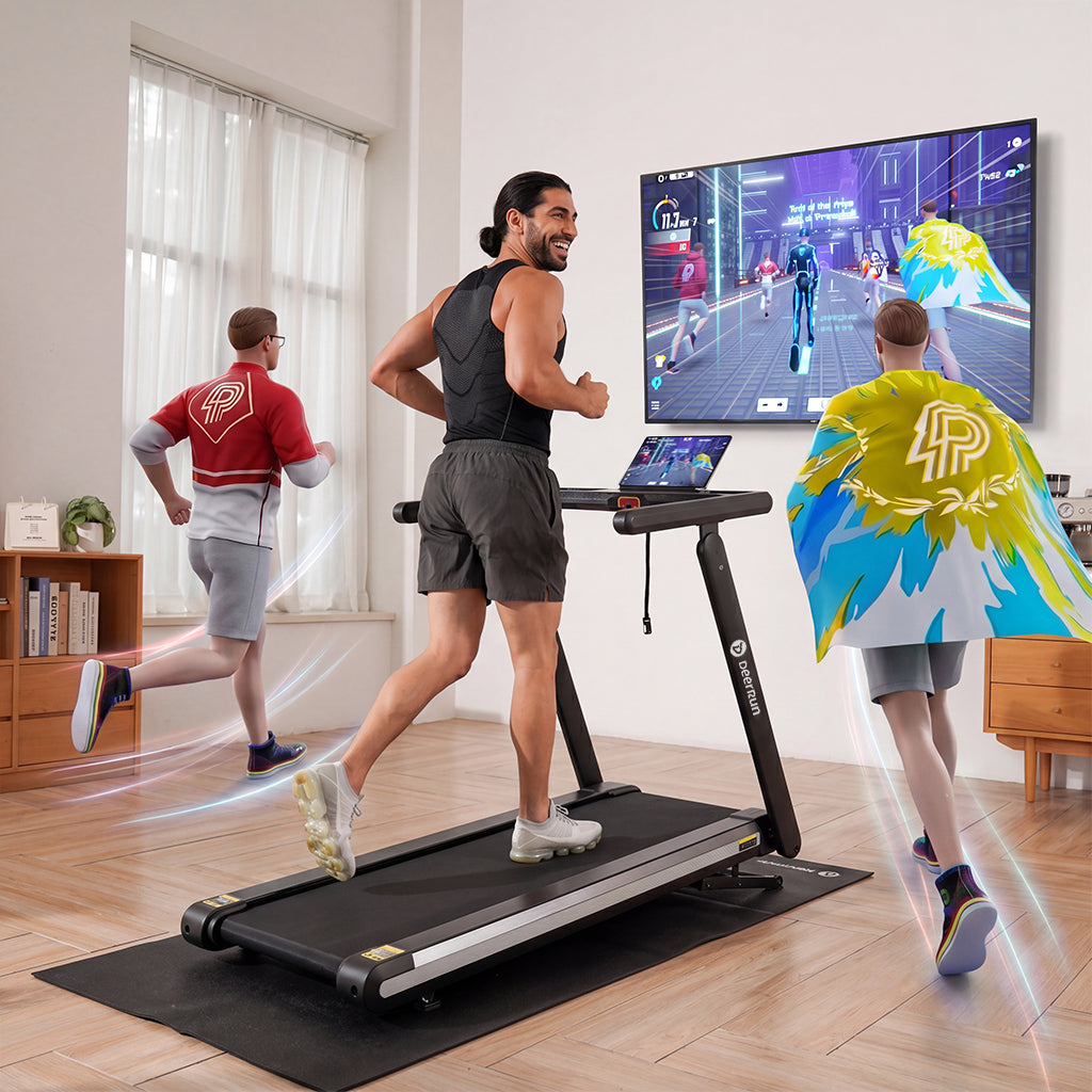 DeerRun X20 Incline Home Treadmill with 15% Auto Incline &amp; Full Running Deck | 400 lbs, 11.3 mph