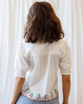 Cherry Cute Button Down top by Downeast featuring a vibrant cherry print and classic button-up style.
