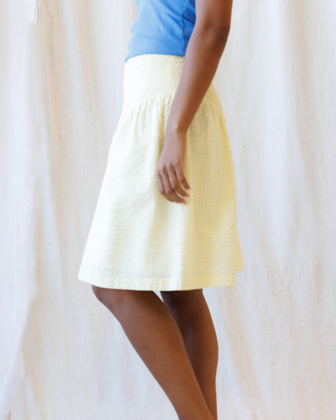 Downeast Off The Clock skirt in a stylish, casual design displayed with a focus on the fabric and fit.