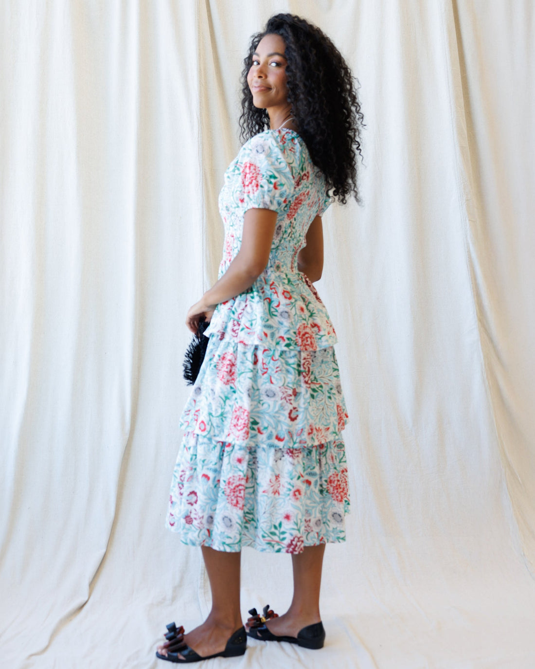 Downeast complimentary colors dress showing a flowy, sleeveless design with vibrant color accents and a relaxed fit.