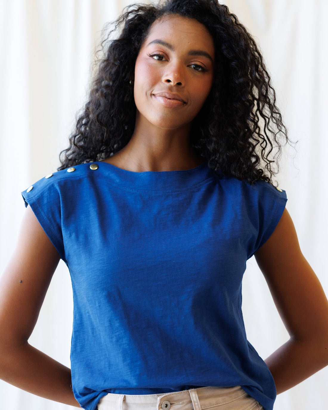 Downeast Bar Harbor top, lightweight sleeveless blouse in soft fabric, featuring a relaxed fit and casual style.