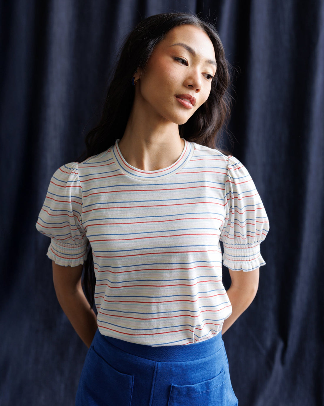 Downeast Tres Belle Top featuring a stylish, lightweight design with a relaxed fit and subtle pattern.