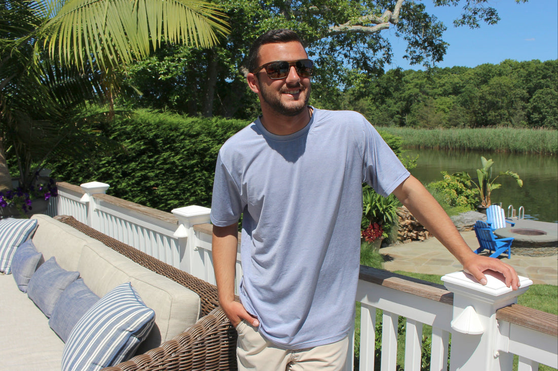 White Water Life Bimini Performance Tee with short sleeves, lightweight fabric, and casual fit for active wear.