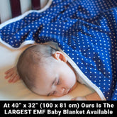 Soft blue Shield Your Body baby blanket for infants and toddlers, featuring a cozy, plush fabric ideal for baby comfort.