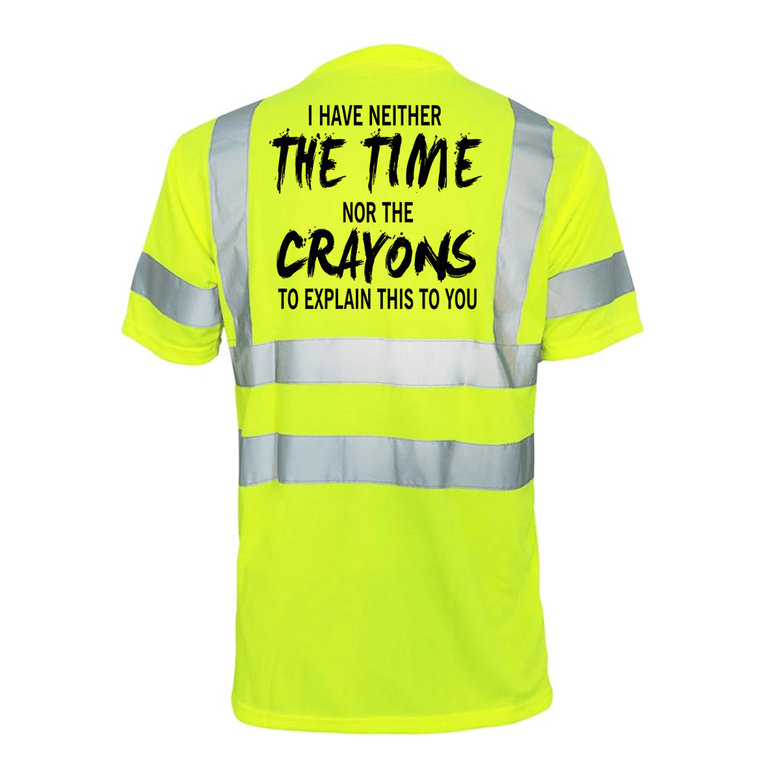 Reflective safety T-shirt with Armed American Supply branding, featuring high-visibility reflective strips on a dark fabric background.