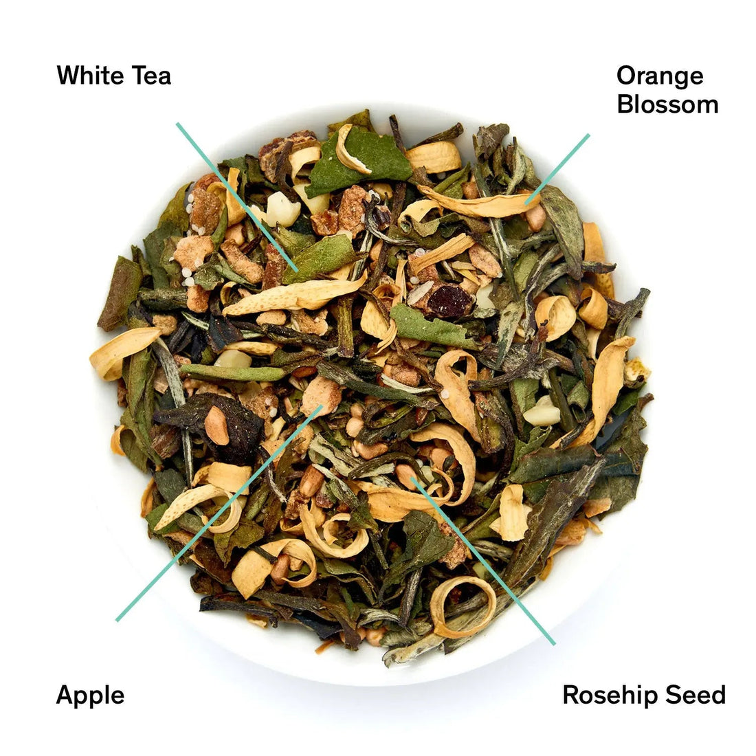 White tea leaves from August Uncommon Tea&