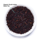 August Uncommon Tea Essentials English Breakfast Black Tea leaves with detailed annotations for brewing and flavor notes.