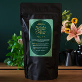 Bright green tea bag from August Uncommon Tea&