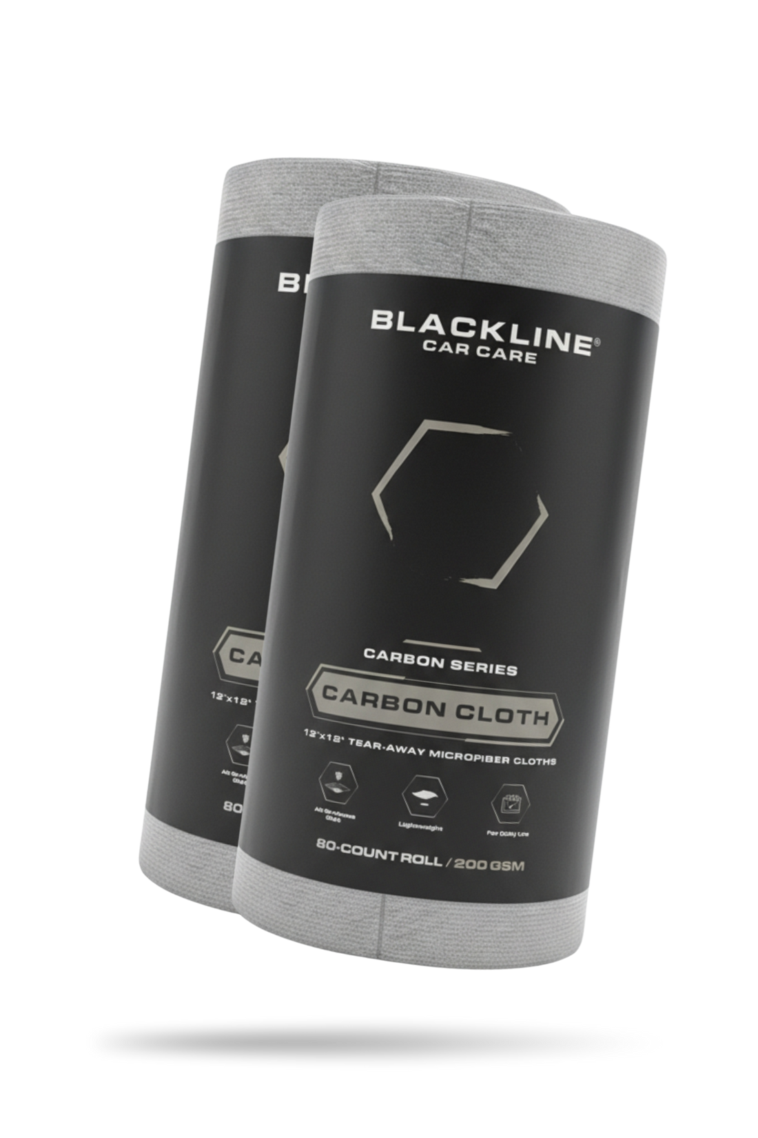 Blackline Car Care BLACKLINE® Carbon Cloth, black cleaning cloth with textured surface for car detailing and polishing.