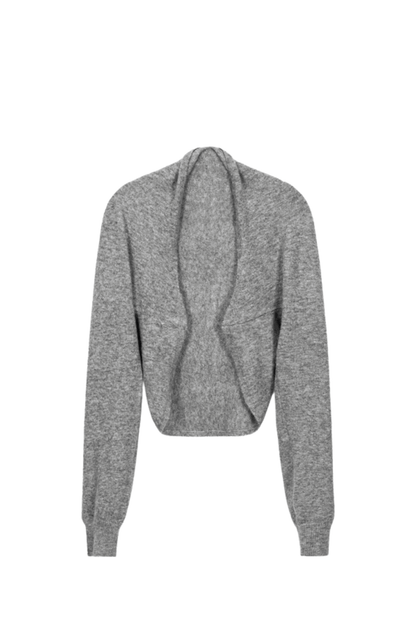 CASHMERE WOOL MULTI-WAY BOLERO TOP IN HEATHER GREY
