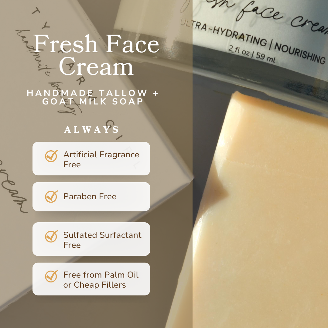 Pretty Farm Girl Fresh Face Cream Facial Bar soap, gentle bar soap for clean, refreshed skin, natural skincare product
