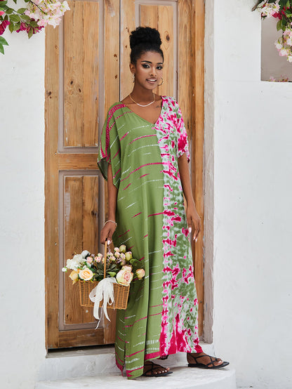 Loose Beach Cover-up Maxi Dress Loose Robe Bikini Swimsuit Outwear Sun Protection Shirt