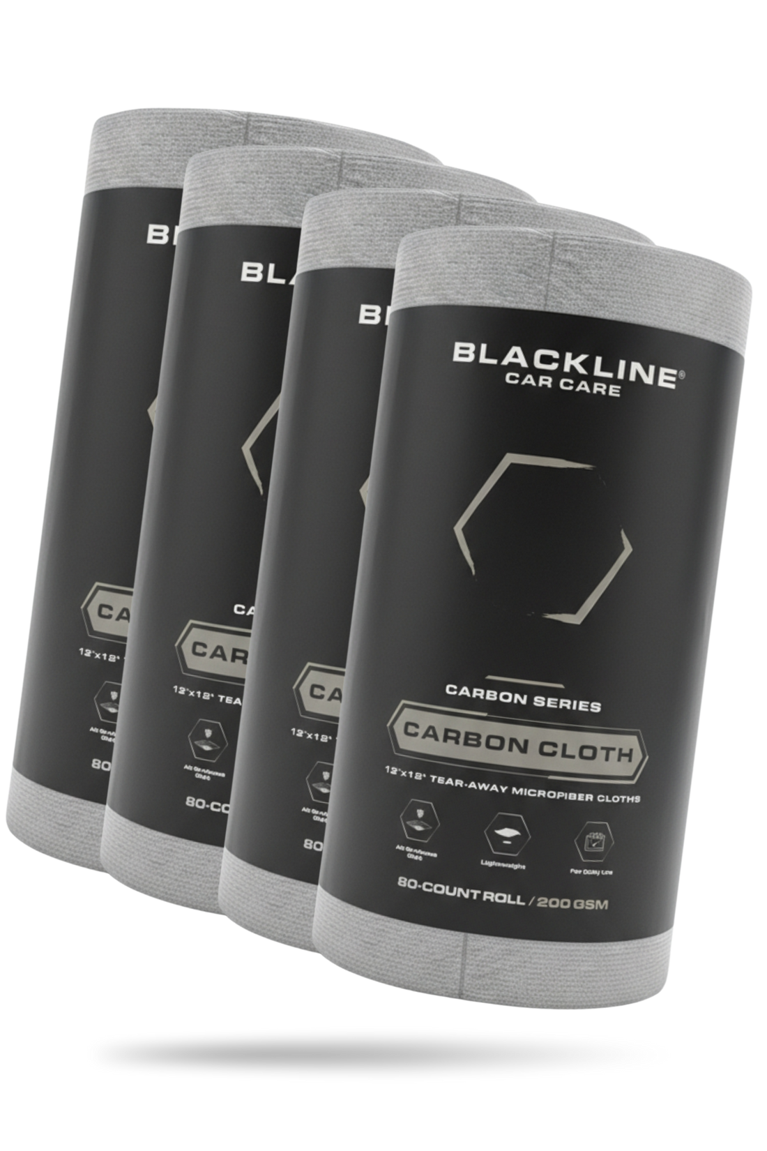 Blackline Car Care BLACKLINE® carbon cloth showing black, textured fabric for automotive detailing and surface protection.