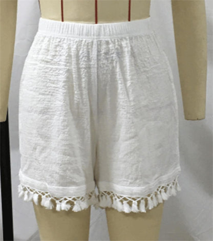Beach Pants Lace Stitching Elastic Waistband Shorts Sexy Sexy Solid Color Beach Swim Trunks