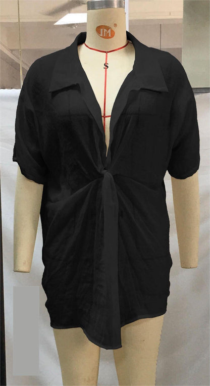 Beach Cover up Shirt Loose Beach Sun Protection Clothing Cardigan Vacation Beach Beach Cover up