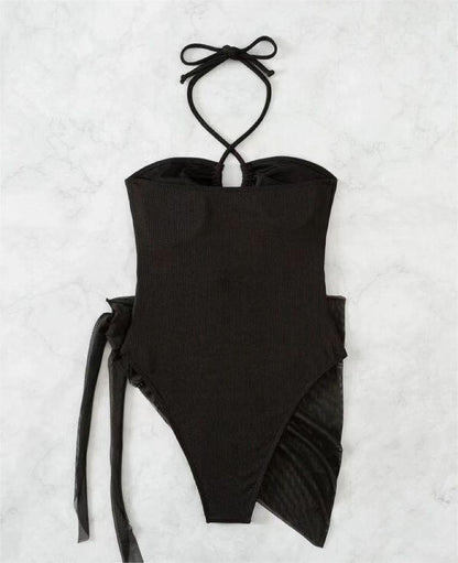 Sexy Triangle One Piece Bikini Bikini Small Pit Mesh Skirt Two Piece Women Swimsuit