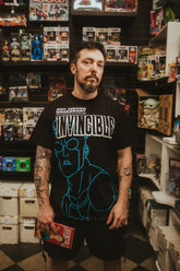 Invincible Line Art Series T-Shirt by Any Means Necessary Clothing, featuring a bold graphic design on a comfortable shirt.