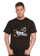 Mens Spun Bamboo graphic T-shirt with humorous "Whatever Life Throws at You" print in bamboo and cotton fabric.