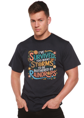 Unisex Spun Bamboo graphic T-shirt with storm-themed print made from bamboo and cotton fabric.