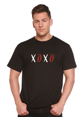 Spun Bamboo XOXO unisex bamboo and cotton graphic T-shirt with printed design on front, men&