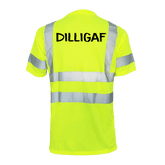 Reflective safety T-shirt by Armed American Supply with high-visibility reflective strips, designed for safety and visibility.