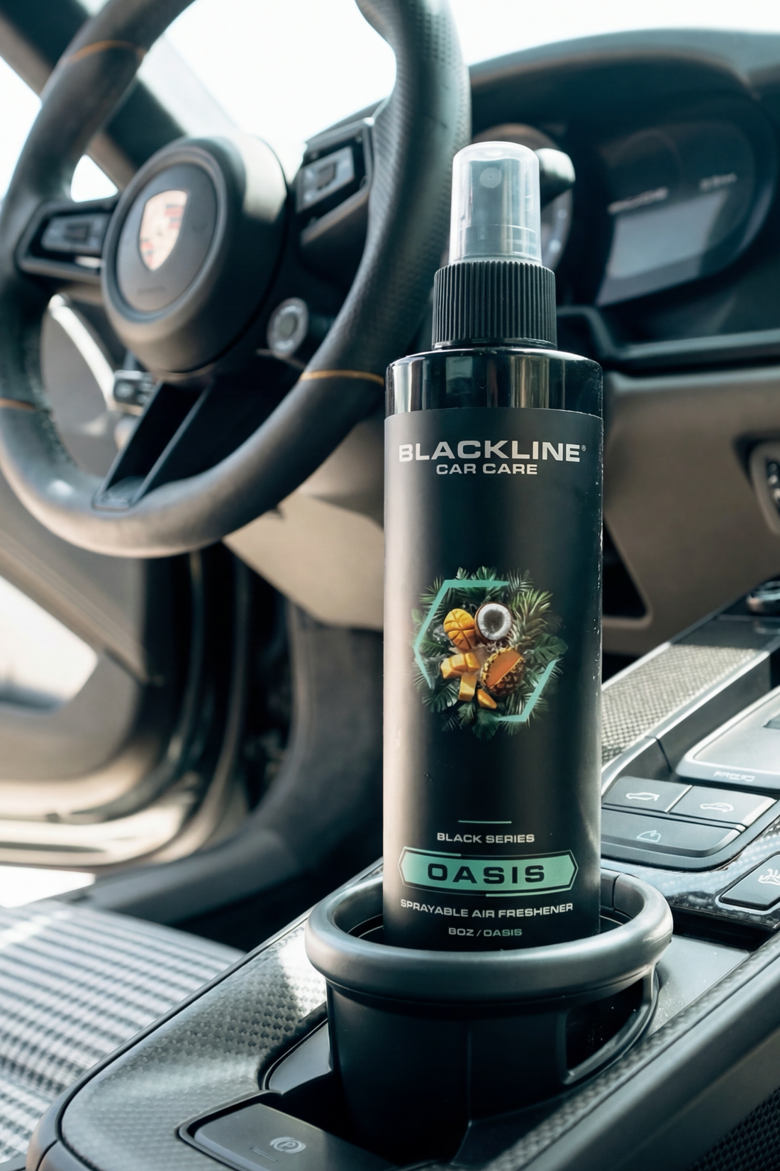 Blackline Car Care BLACKLINE 8oz air freshener, car air freshener bottle with fresh scent for vehicle interior freshness