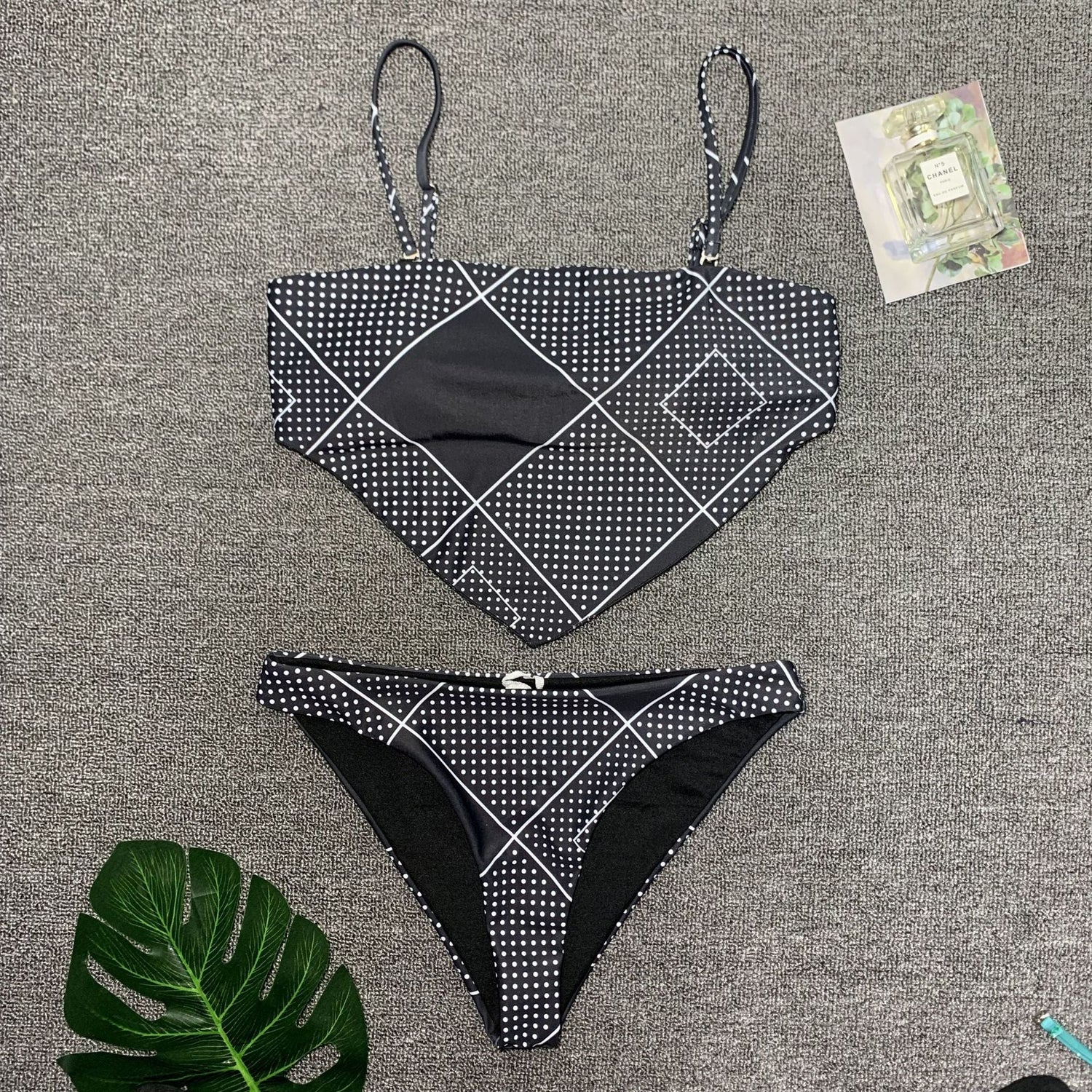 Swimsuit Chest Pocket Printed Bikini Sexy Women Multi-color Split Swimsuit