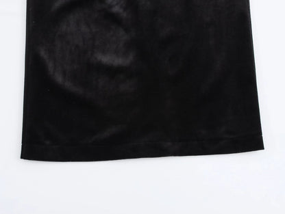 Spring Women Elegant Velvet Texture Pleated Midi Dress