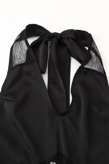 Women Dress Sexy Voile Stitched Backless Maxi Dress