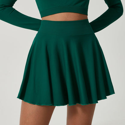 Ice High Waist Yoga Skirts Exercise Skort Tennis Skirt Exercise Workout Quick Drying Sun Protection Skirt