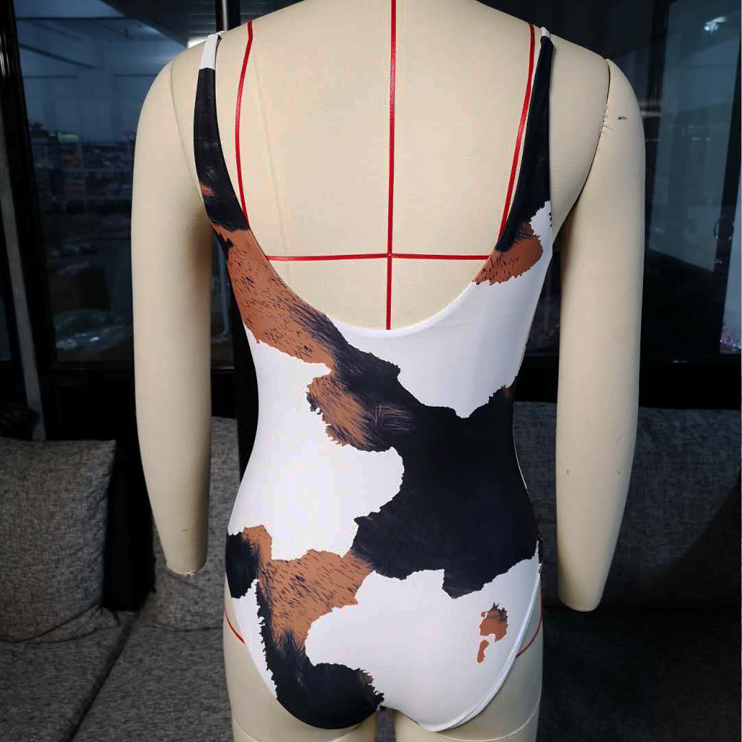 One Piece Print Split Bikini Sexy Bikini