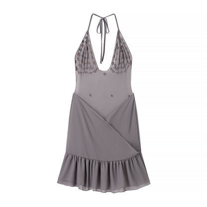Summer Women Clothing Sexy Sexy Slim Shell Halter Short Dress
