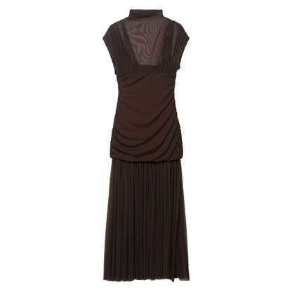 Summer Floral Ribbon Silk Net Stitching Dress
