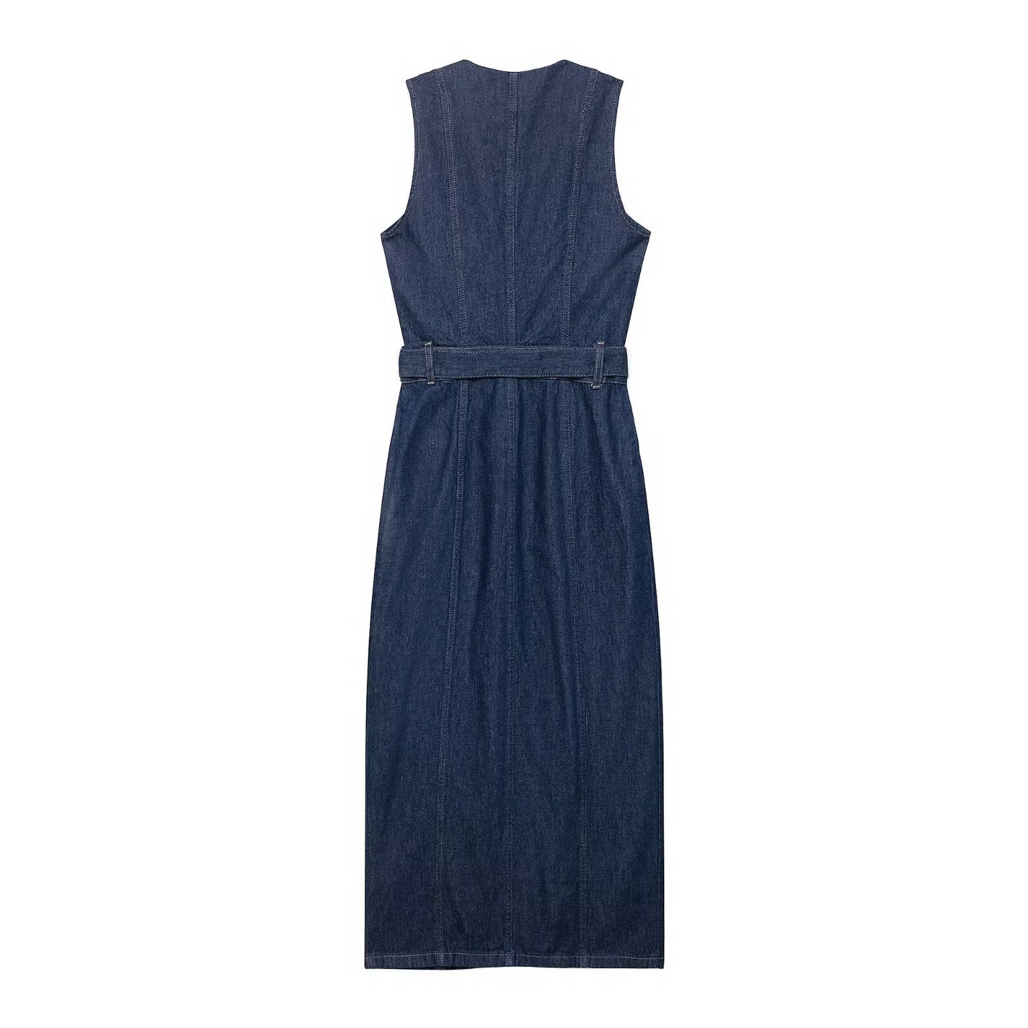 Women Wear Wild with Belt Denim Dress